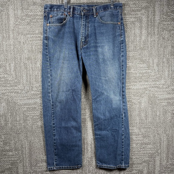 Levis 550 Jeans Mens 36x30 Blue Denim Medium Wash Straight Leg Carpenter Utility - Picture 3 of 9